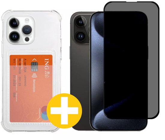 Lennexo pashouder hoesje voor iPhone 15 Pro Max
