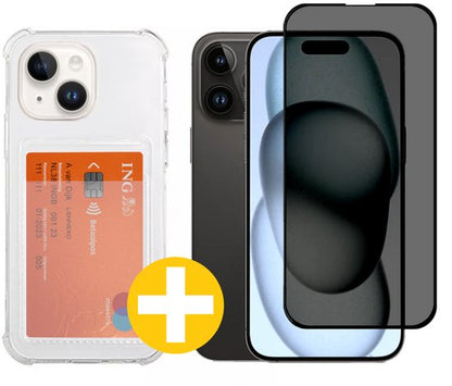 Lennexo iPhone 15 Plus pashouder hoesje