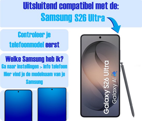 Armor Selekt screenprotector voor Samsung S26 Ultra