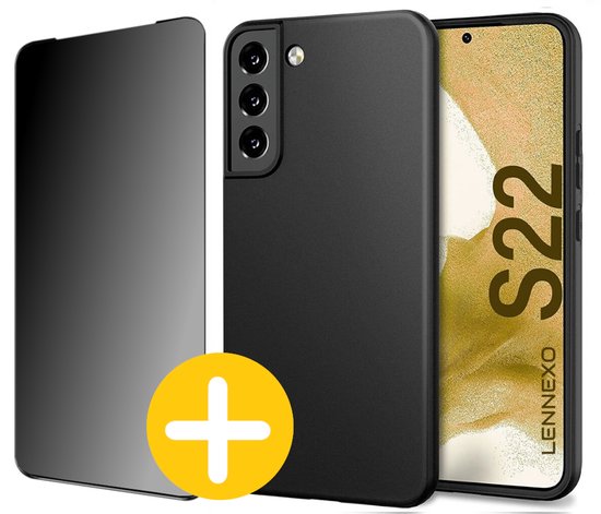 Samsung S22 siliconen hoesje met privacy screenprotector