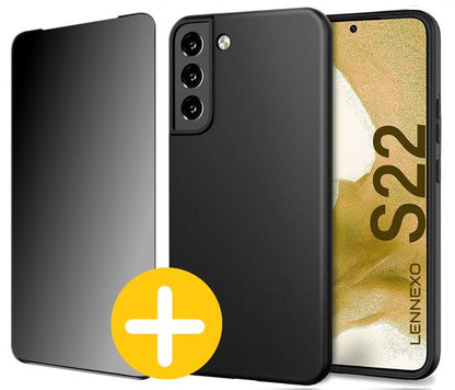 Samsung S22 siliconen hoesje met privacy screenprotector