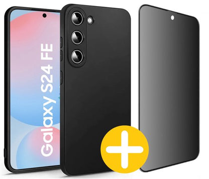 Samsung S24FE siliconen hoesje en privacy screenprotector