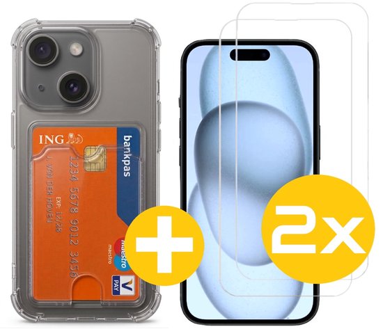 Lennexo pashouder hoesje voor iPhone 15 Plus