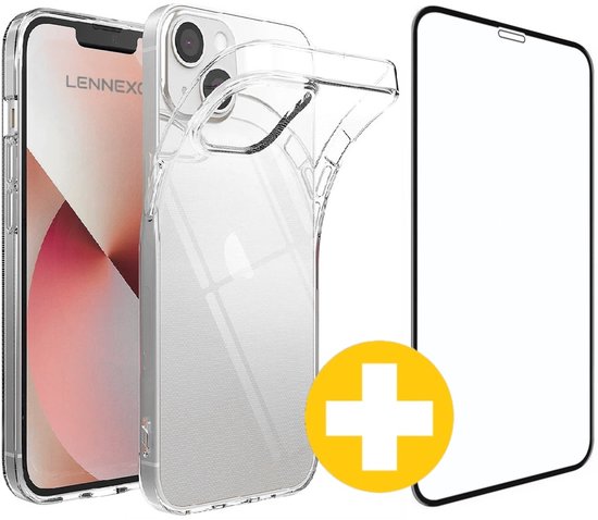 Lennexo iPhone 14 Plus hoesje en screenprotector combi