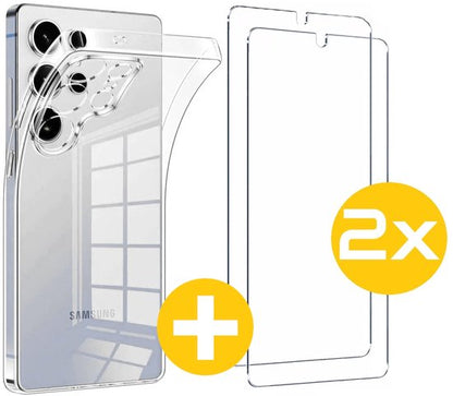 Lennexo hoesje en screenprotector voor Samsung Galaxy S25 Ultra