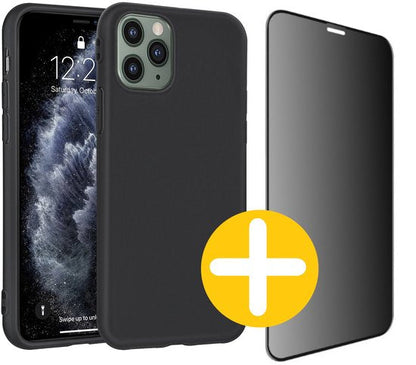 iPhone 11 Pro siliconen hoesje met privacy screenprotector