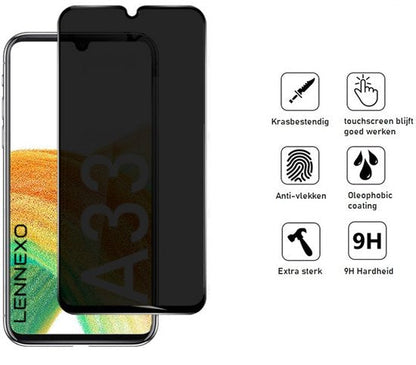 Samsung A33 hoesje en privacy screenprotector