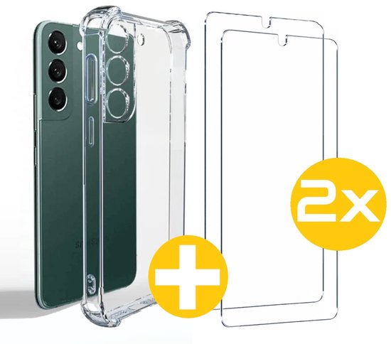 Anti-shock hoesje met 2x screenprotector voor Samsung S23+