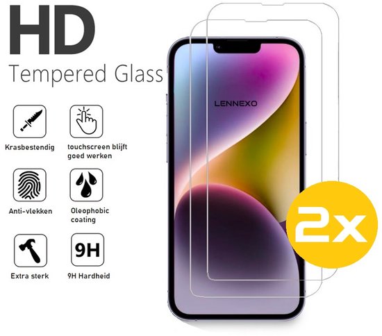 Lennexo siliconen hoesje en screenprotector voor iPhone 14 Plus