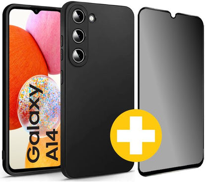 Samsung A14 Hoesje en Privacy Screenprotector Set
