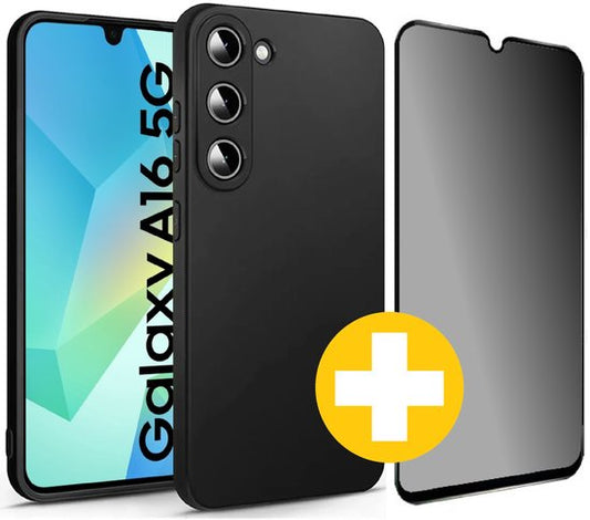 Siliconen Hoesje Met Privacy Screenprotector Voor Samsung A16