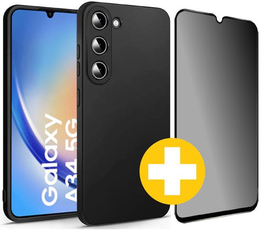 Samsung A34 hoesje en privacy screenprotector