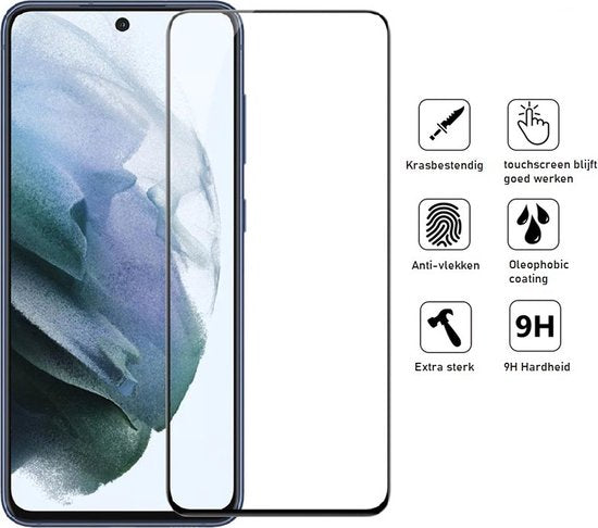 Lennexo hoesje en screenprotector voor Samsung Galaxy S21 FE