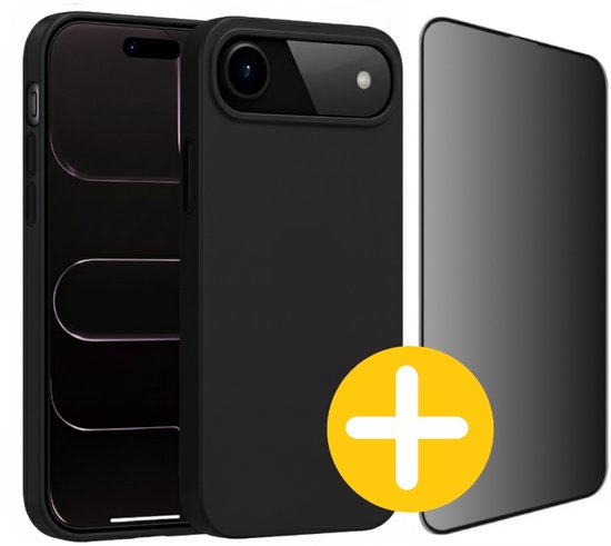 Siliconen hoesje en privacy screenprotector voor iPhone AIR
