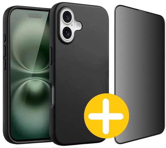 iPhone 16 Plus hoesje met privacy screenprotector
