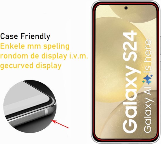 Lennexo Tempered Glass Screenprotector voor Samsung Galaxy S24 (2 Stuks)