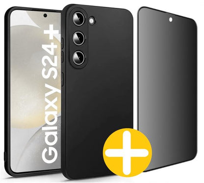 Samsung Galaxy S24+ siliconen hoesje en privacy screenprotector