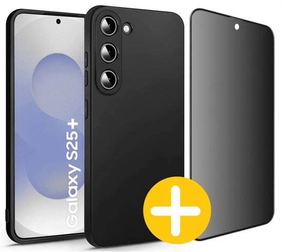 Samsung S25+ hoesje met privacy screenprotector