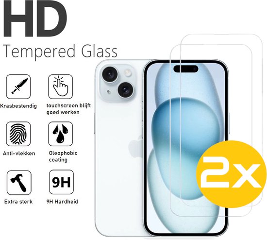 Lennexo iPhone 15 Pro Max screenprotector 2 stuks