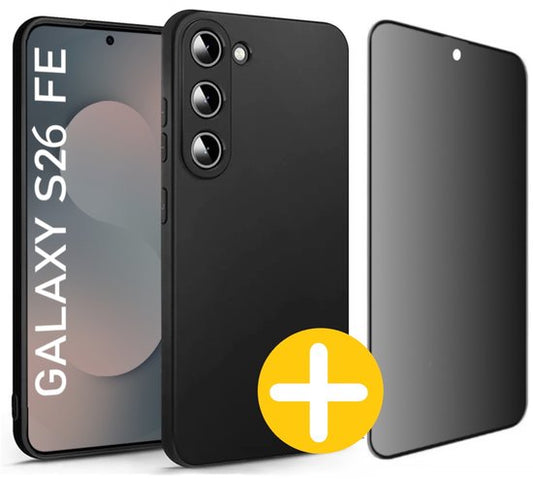 Siliconen Hoesje en Privacy Screenprotector voor Samsung S26 FE