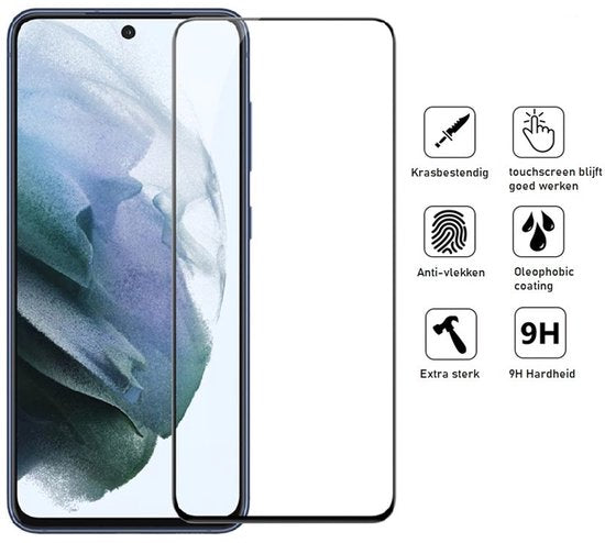Lennexo pashouder hoesje met screenprotector voor Samsung S21 FE