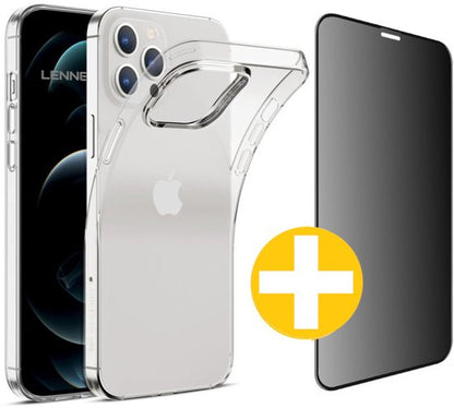 iPhone 11 Pro Max transparant hoesje met privacy screenprotector