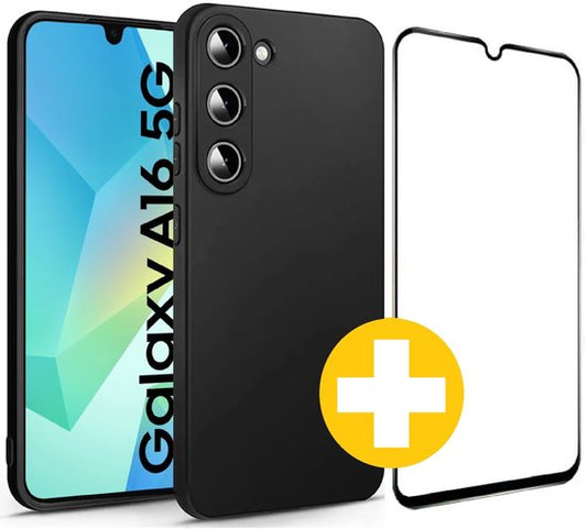 Lennexo siliconen hoesje met screenprotector voor Samsung A16