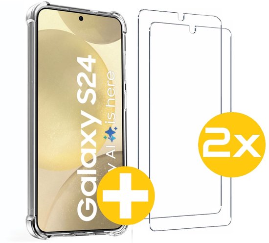 Samsung S24 anti-shock hoesje met screenprotector