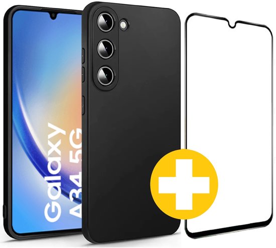 Lennexo hoesje en screenprotector voor Samsung A34