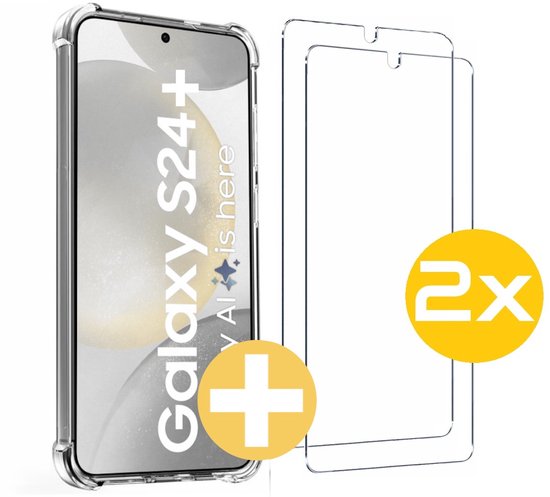 Anti-shock hoesje en screenprotector voor Samsung S24+