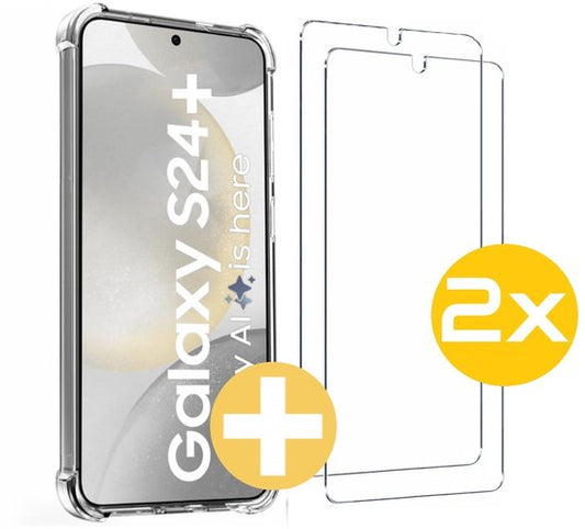 Anti-shock hoesje en screenprotector voor Samsung S24+