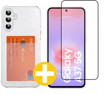 Lennexo pashouder hoesje met screenprotector voor Samsung A37