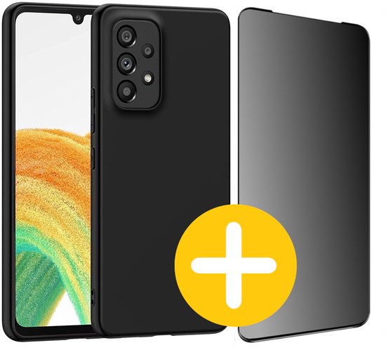 Samsung A33 siliconen hoesje met privacy screenprotector