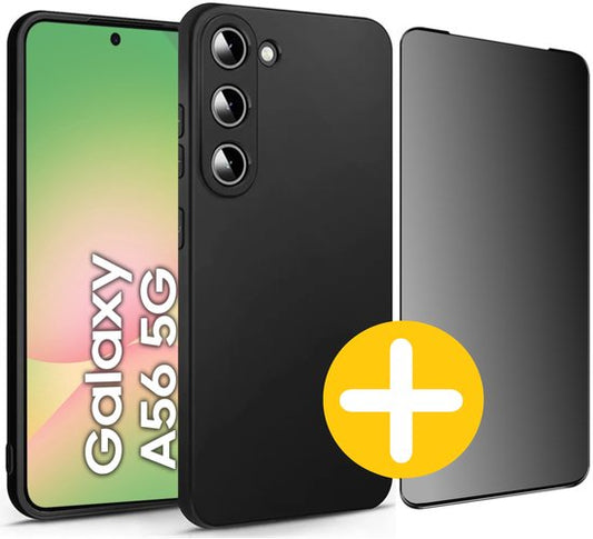 Siliconen Hoesje Met Privacy Screenprotector Voor Samsung A56