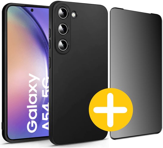 Siliconen Telefoonhoesje en Privacy Screenprotector voor Samsung A54
