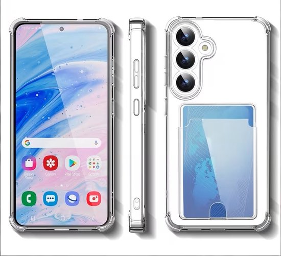 Lennexo Samsung S26+ siliconen hoesje met pashouder