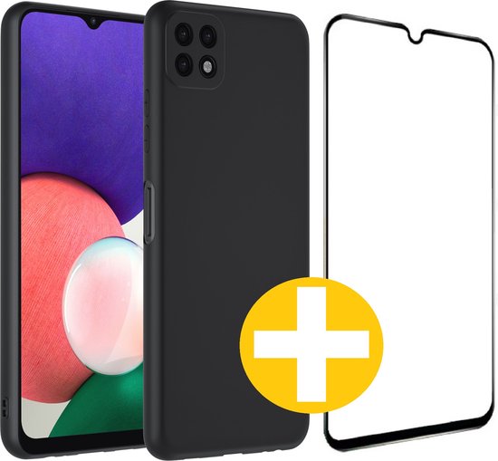 Lennexo Samsung Galaxy A22 5G hoesje en screenprotector combi