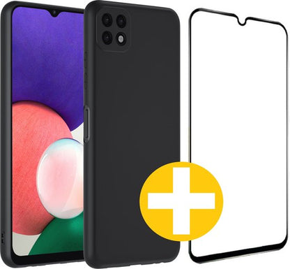 Lennexo Samsung Galaxy A22 5G hoesje en screenprotector combi