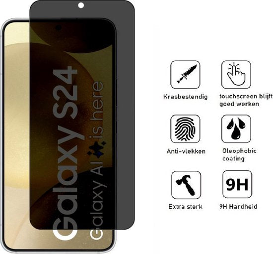 Lennexo Privacy Screenprotector voor Samsung S24