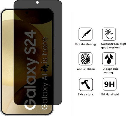 Lennexo Privacy Screenprotector voor Samsung S24