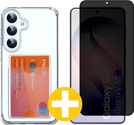 Lennexo Pashouder Hoesje en Screenprotector Samsung S26+