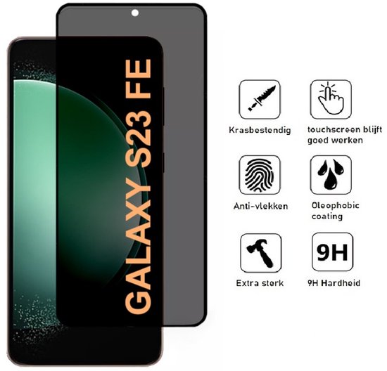 Samsung S23 FE siliconen hoesje en privacy screenprotector