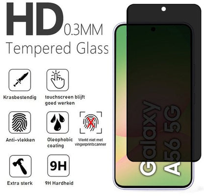 Siliconen Hoesje Met Privacy Screenprotector Voor Samsung A56