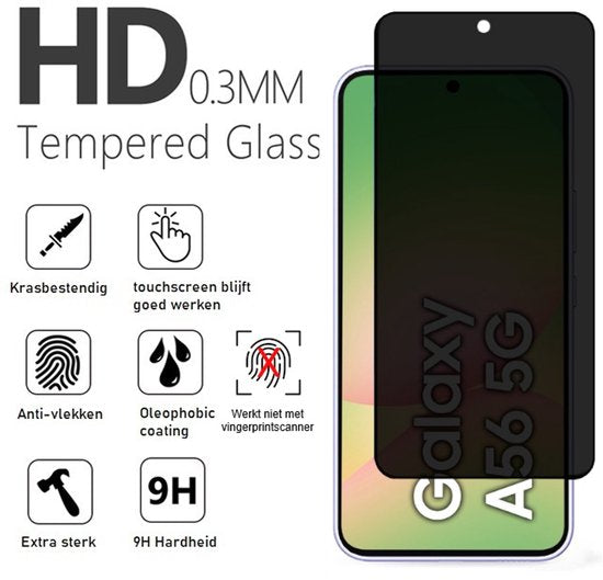 Lennexo privacy screenprotector voor Samsung Galaxy A56