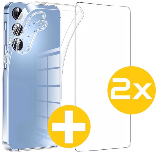 Lennexo hoesje en screenprotector voor Samsung Galaxy A55
