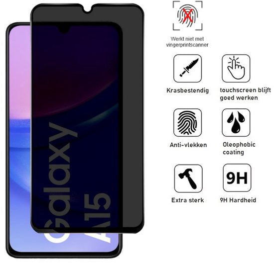 Lennexo privacy screenprotector voor Samsung A15