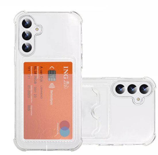 Lennexo shockproof hoesje met pashouder voor Samsung S24 FE