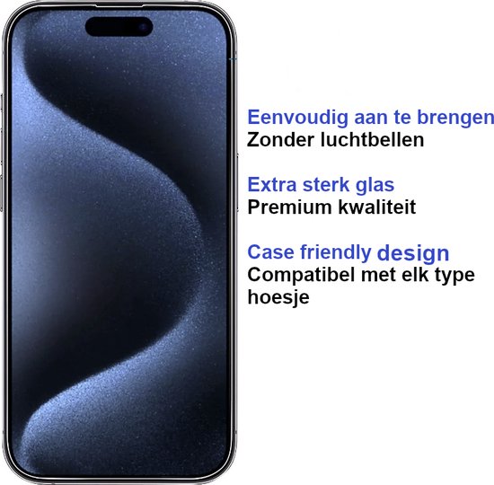 Armordrop glazen screenprotector voor iPhone 15 Pro Max