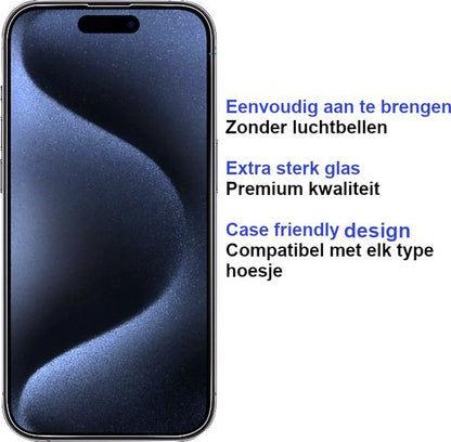 Armordrop glazen screenprotector voor iPhone 15 Pro Max