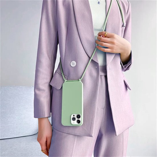 Armordrop siliconen hoesje met koord voor iPhone 15
